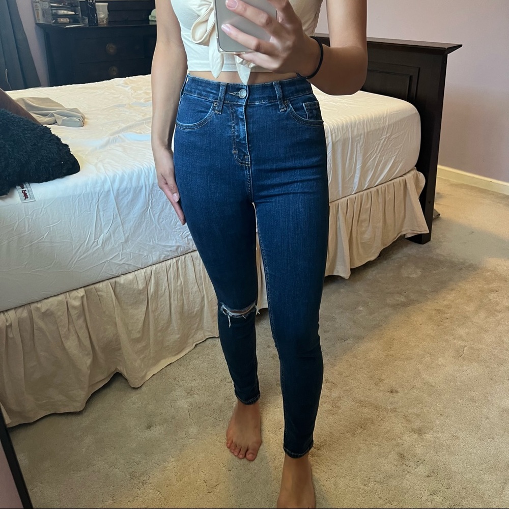 topshop moto jamie high rise ripped skinny jeans